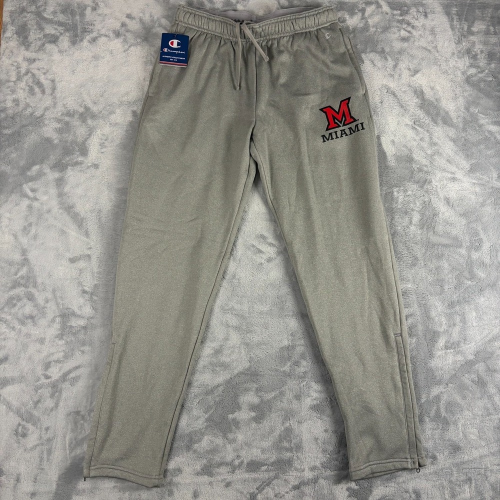 Miami University Redhawks Mens Size Medium Champion Sweatpants Grey NEW! - Picture 1 of 12